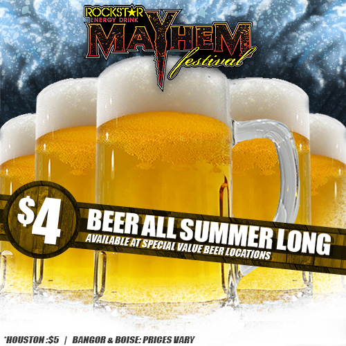ROCKSTAR ENERGY DRINK MAYHEM FESTIVAL Update — $4 Beer All Summer Long, Mayhem’s Mayhem Radio Promotion and More!