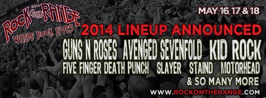 ROCK ON THE RANGE 2014 LINEUP ANNOUNCED