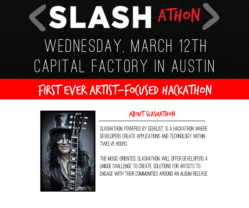 SLASH: Announces First-Ever Artist-Focused Hackathon For Music Week In Austin During SXSW 2014
