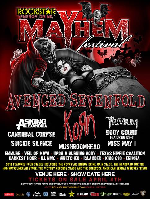 ROCKSTAR ENERGY MAYHEM FESTIVAL 2014 LINEUP ANNOUNCED!