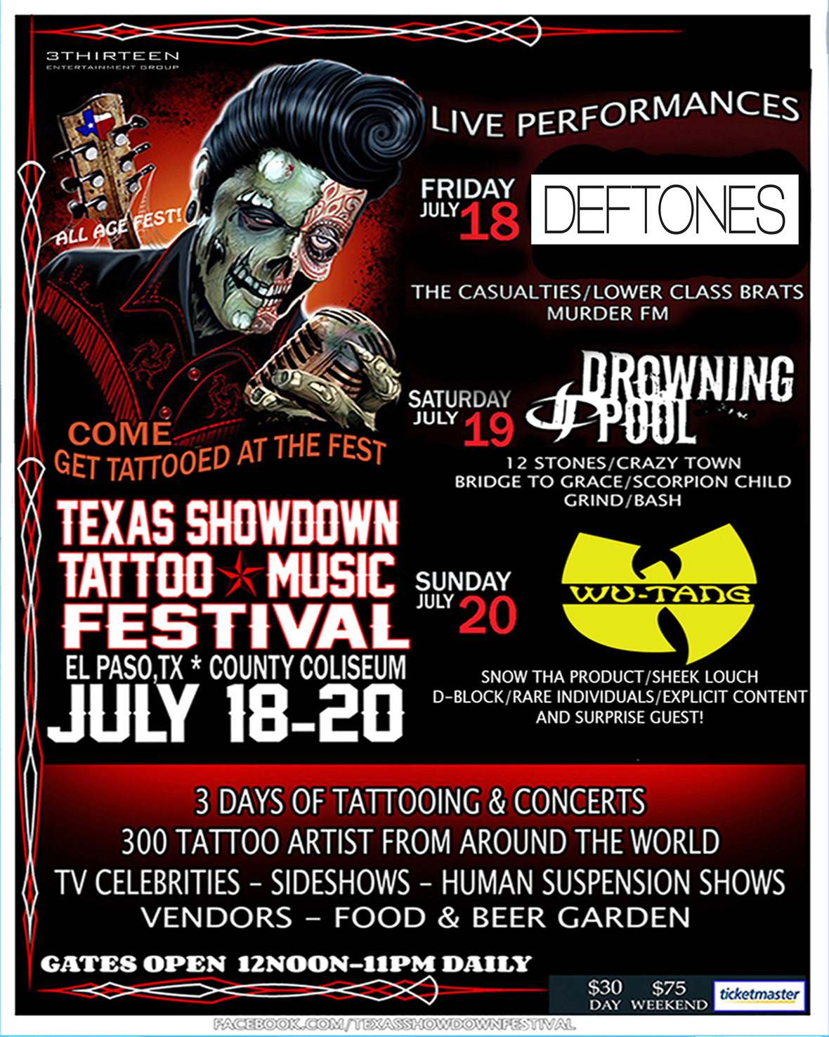 TEXAS SHOWDOWN TATTOO & MUSIC FESTIVAL ANOUNCES 5TH ANNUAL HEADLINERS