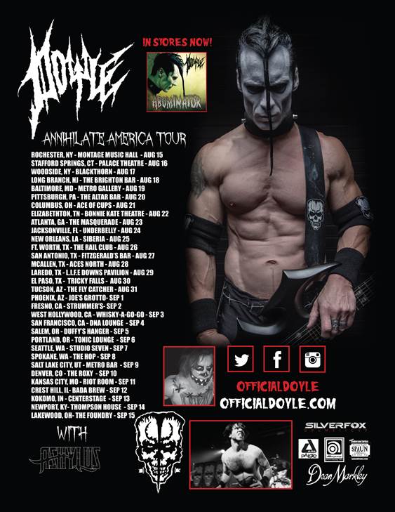 DOYLE ANNOUNCES “ANNIHILATE AMERICA TOUR”